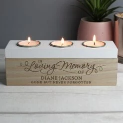 Personalised ‘In Loving Memory’ Triple Tea Light Box