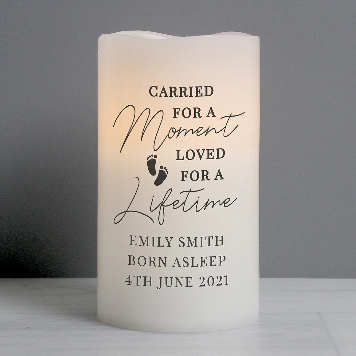 Personalised Carried For A Moment LED Candle 1 Personalised Carried For A Moment LED Candle