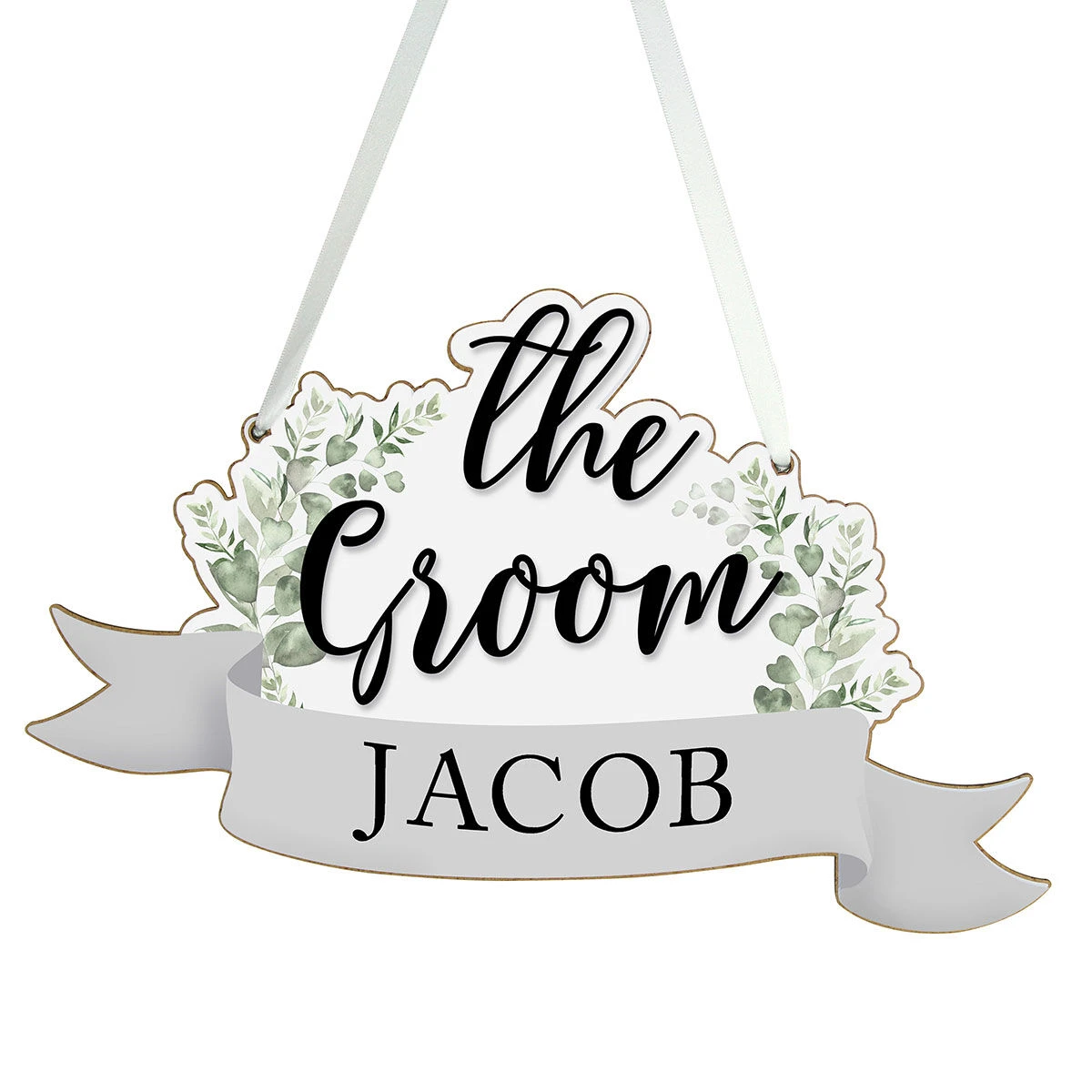 Personalised ‘The Groom’ Wooden Hanging Decoration 2 Personalised ‘The Groom’ Wooden Hanging Decoration - Image 2