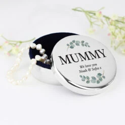 Personalised Botanical Round Trinket Box -Yankee Candle Sales p1004a12 personalised botanical round trinket box 2