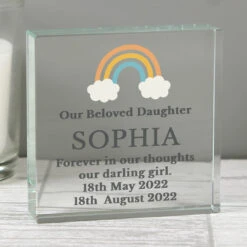 Rainbow Memorial Large Crystal Token 6 Rainbow Memorial Large Crystal Token -Yankee Candle Sales p1007e01 personalised rainbow memorial large crystal token 2