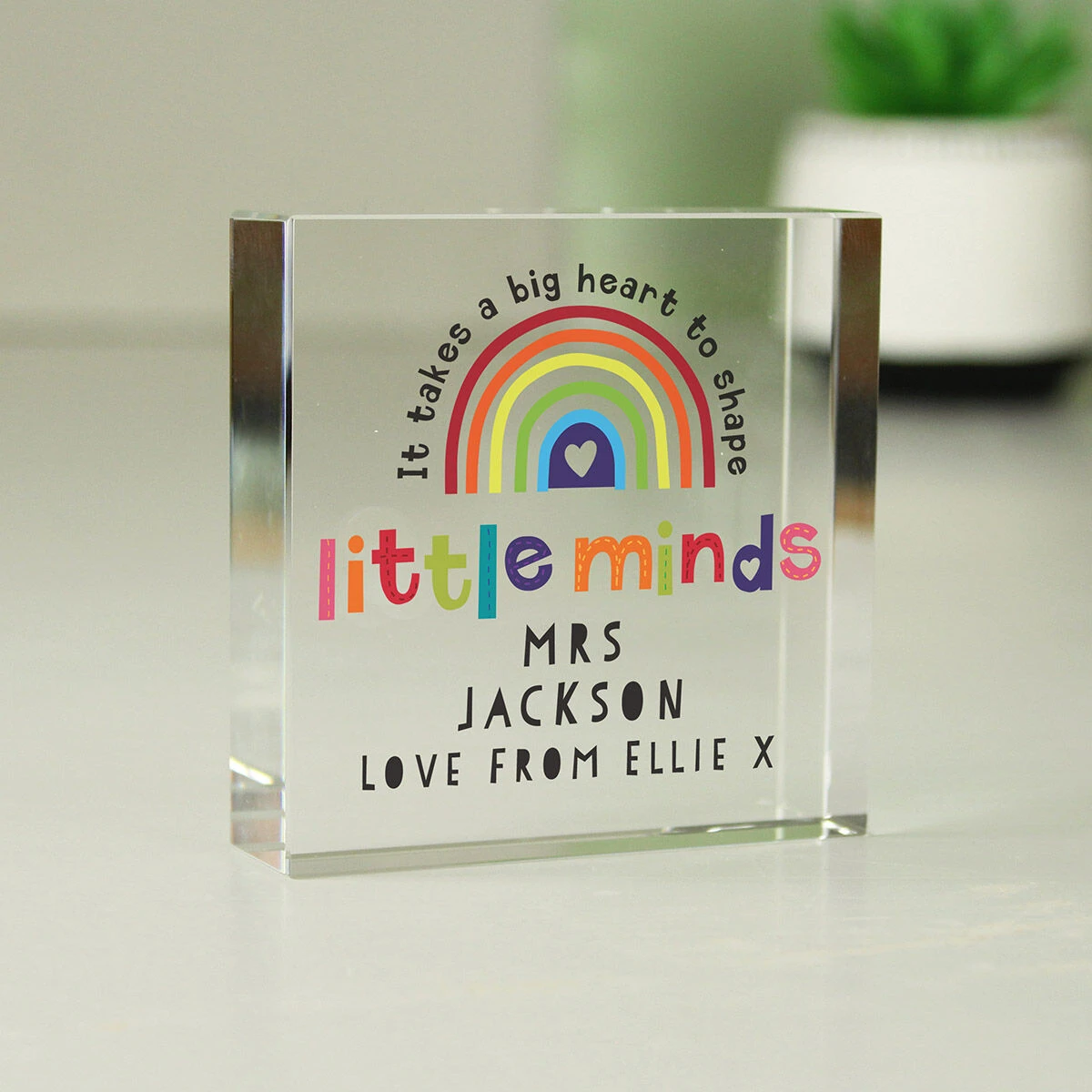 Personalised Teacher ‘Shape Little Minds’ Crystal Token 6 Personalised Teacher ‘Shape Little Minds’ Crystal Token - Image 6