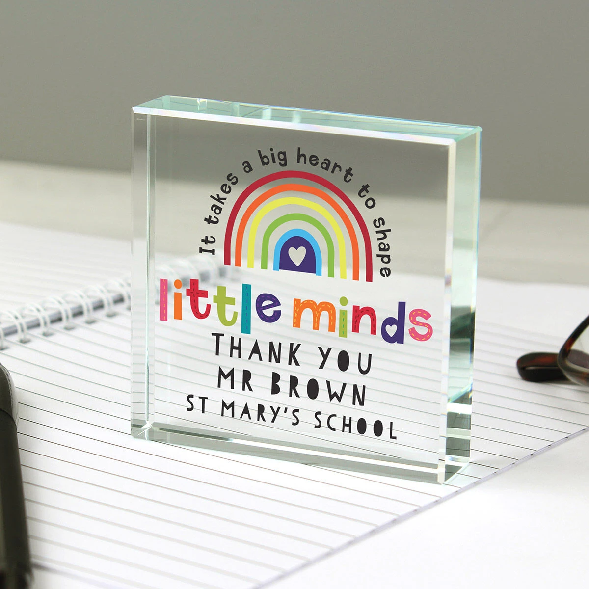 Personalised Teacher ‘Shape Little Minds’ Crystal Token 1 Personalised Teacher ‘Shape Little Minds’ Crystal Token