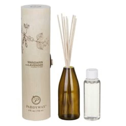 Paddywax Eco Mandarin And Lavender Green Reed Diffuser -Yankee Candle Sales paddywax egfd02eu eco mandarin lavender green recycled glass reed diffuser 04