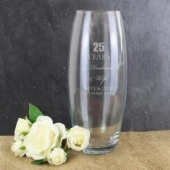 Personalised Anniversary Glass Bullet Vase -Yankee Candle Sales personalised memento company p0107e81 anniversary bullet vase 3