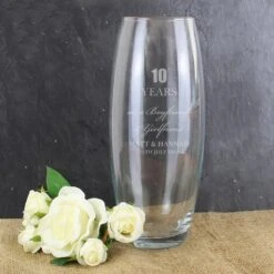 Personalised Anniversary Glass Bullet Vase -Yankee Candle Sales personalised memento company p0107e81 anniversary bullet vase 4