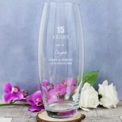 Personalised Anniversary Glass Bullet Vase -Yankee Candle Sales personalised memento company p0107e81 anniversary bullet vase 5