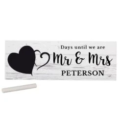 Personalised Rustic Countdown Wooden Block Sign -Yankee Candle Sales personalised memento company p1011d53 rustic chalk countdown wooden block sign 2