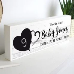 Personalised Rustic Countdown Wooden Block Sign -Yankee Candle Sales personalised memento company p1011d53 rustic chalk countdown wooden block sign 3