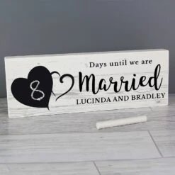 Personalised Rustic Countdown Wooden Block Sign -Yankee Candle Sales personalised memento company p1011d53 rustic chalk countdown wooden block sign 4
