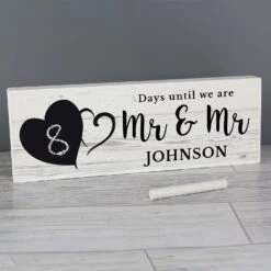 Personalised Rustic Countdown Wooden Block Sign -Yankee Candle Sales personalised memento company p1011d53 rustic chalk countdown wooden block sign 6