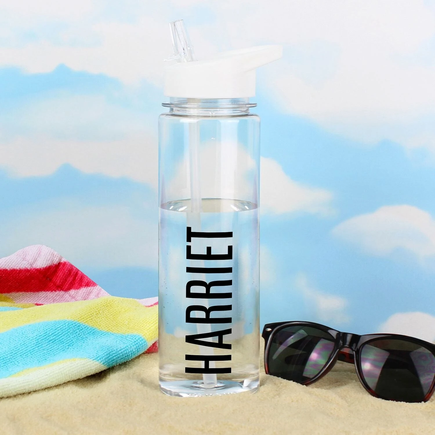 Personalised Black Letter Water Bottle 2 Personalised Black Letter Water Bottle - Image 2