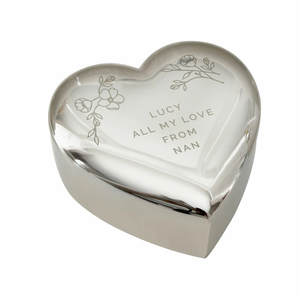 Personalised Floral Free Text Heart Trinket Box 3 Personalised Floral Free Text Heart Trinket Box - Image 3