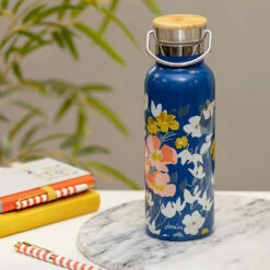 Joules Floral Print 500ml Metal Water Bottle -Yankee Candle Sales portico jls2106 joules floral print metal water bottle lifestyle
