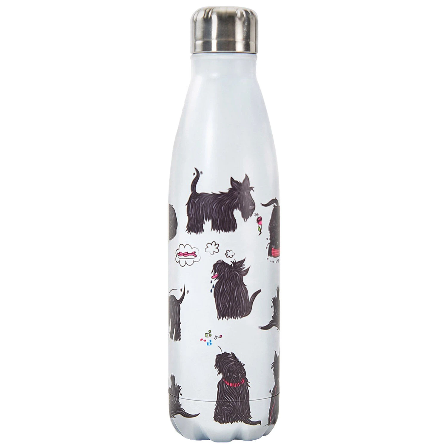 Eco Chic White Scatty Scotty Dogs 500ml Thermal Drinks Bottle 1 Eco Chic White Scatty Scotty Dogs 500ml Thermal Drinks Bottle