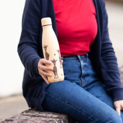 Eco Chic Beige Giraffe 500ml Thermal Drinks Bottle -Yankee Candle Sales t37 eco chic beige giraffe 500ml thermal drinks bottle lifestyle 1