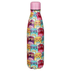 Eco Chic Cats With Glasses 500ml Thermal Drinks Bottle