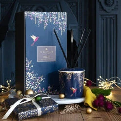 Sara Miller Chelsea Navy Amber, Orchid And Lotus Blossom 200ml Reed Diffuser -Yankee Candle Sales wax lyrical sm2204 sara miller chelsea navy 200ml reed diffuser lifestyle