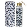 Widdop & Co Frida Leopard Print 420ml Glass Water Bottle