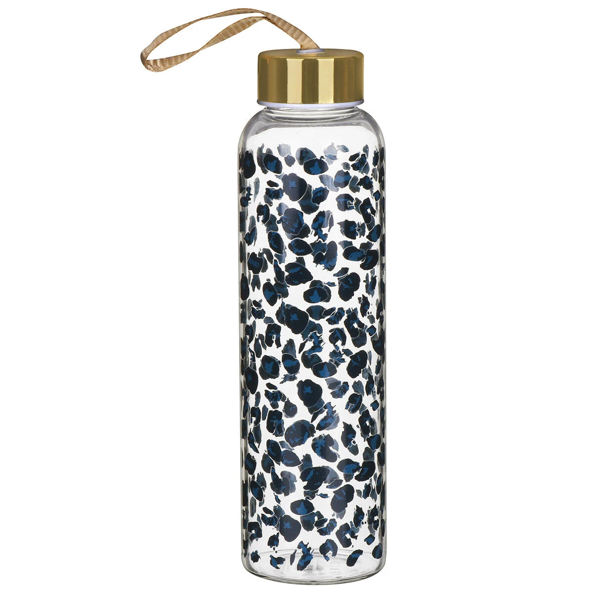 Widdop & Co Frida Leopard Print 420ml Glass Water Bottle 2 Widdop & Co Frida Leopard Print 420ml Glass Water Bottle - Image 2