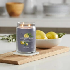 Yankee Candle Black Tea & Lemon Signature Large Jar Candle -Yankee Candle Sales yankee candle 1629978e black tea lemon signature large jar candle lifestyle 1