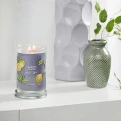 Yankee Candle Black Tea & Lemon Signature Large Tumbler Candle -Yankee Candle Sales yankee candle 1630046e black tea lemon signature large tumbler candle lifestyle 2