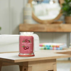 Yankee Candle Black Cherry Signature Large Jar Candle -Yankee Candle Sales yankee candle 1701380e black cherry signature large jar candle lifestyle 3