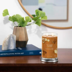 Yankee Candle Spiced Banana Bread Signature Large Tumbler Candle -Yankee Candle Sales yankee candle 1724485e spiced banana bread signature large tumbler candle lifestyle 1